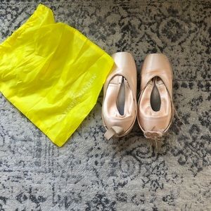Two pairs USED Gaynor Minden pointe shoes
